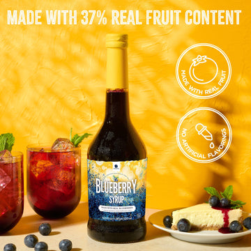 Gourmanity Blueberry Syrup, 3 Ingredients Only, Sweet and Tangy Blueberry Pancake Syrup, Great for Waffles, Snow Cones, Ice Crea