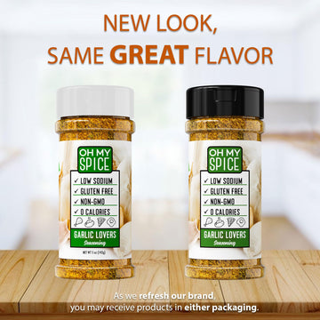 Garlic Powder And Herb Seasoning - Gluten Free & Low Sodium Garlic Salt Mix For Salad, Steak, Taco, Chicken & Salmon. Vegan Spic