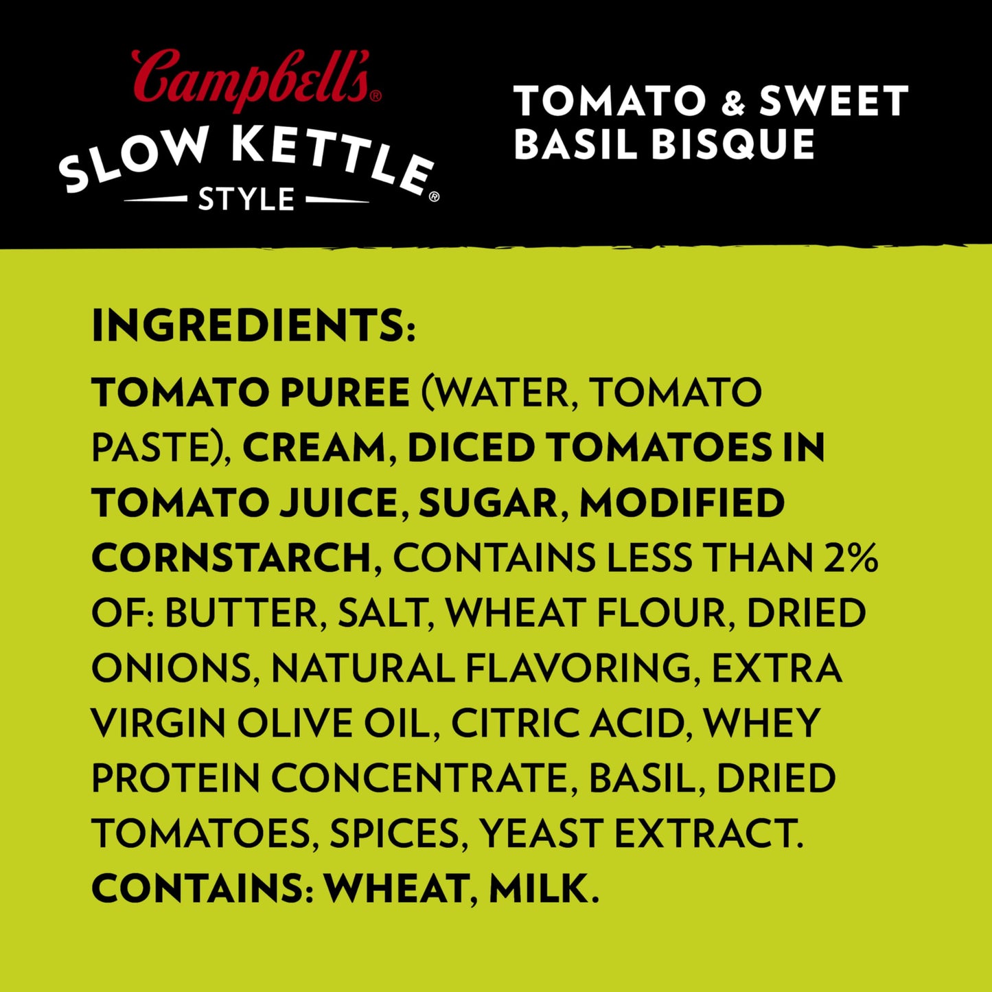 Campbell'S Slow Kettle Style Tomato & Sweet Basil Bisque, 15.5 Oz. Tub (Pack Of 8)