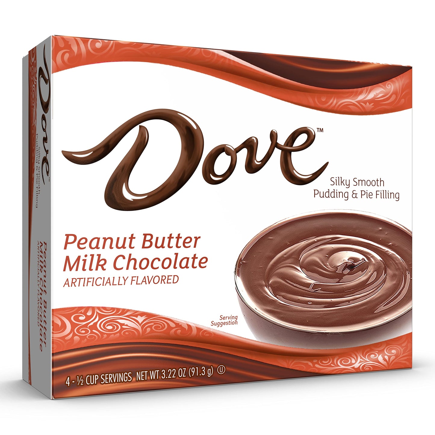 Dove Pudding Mix, Peanut Butter Milk Chocolate, 3.34 oz. Box (12 Pack), Kosher Dessert Mix