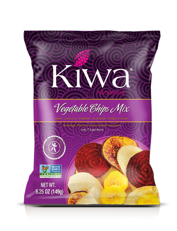 Kiwa Healthy Veggie Chips - Vegetable Snacks For Kids & Adults - Exotic Chips With Plantain, Beet, Parsnip, Cassava, Sweet Potat