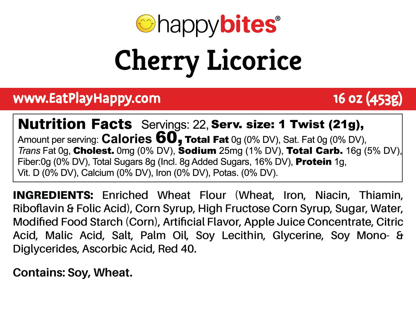 Sweet Roots Cherry Licorice Twists - 1 Bag (16 oz) - Jumbo Size Licorice Sticks | Made with Real Fruit Juice Concentrate | Vegan