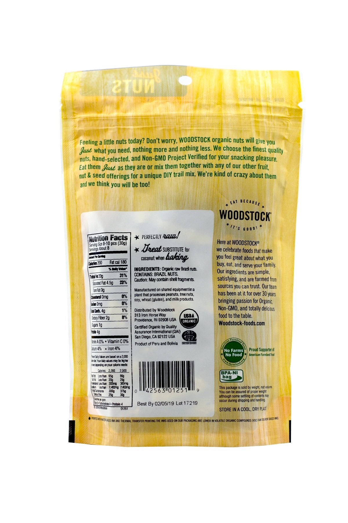 Woodstock Organic Brazil Nuts, 8.5 Ounce Bags (Pack of 2) - Healthy Snack, Non-GMO, Vegan, Gluten-Free