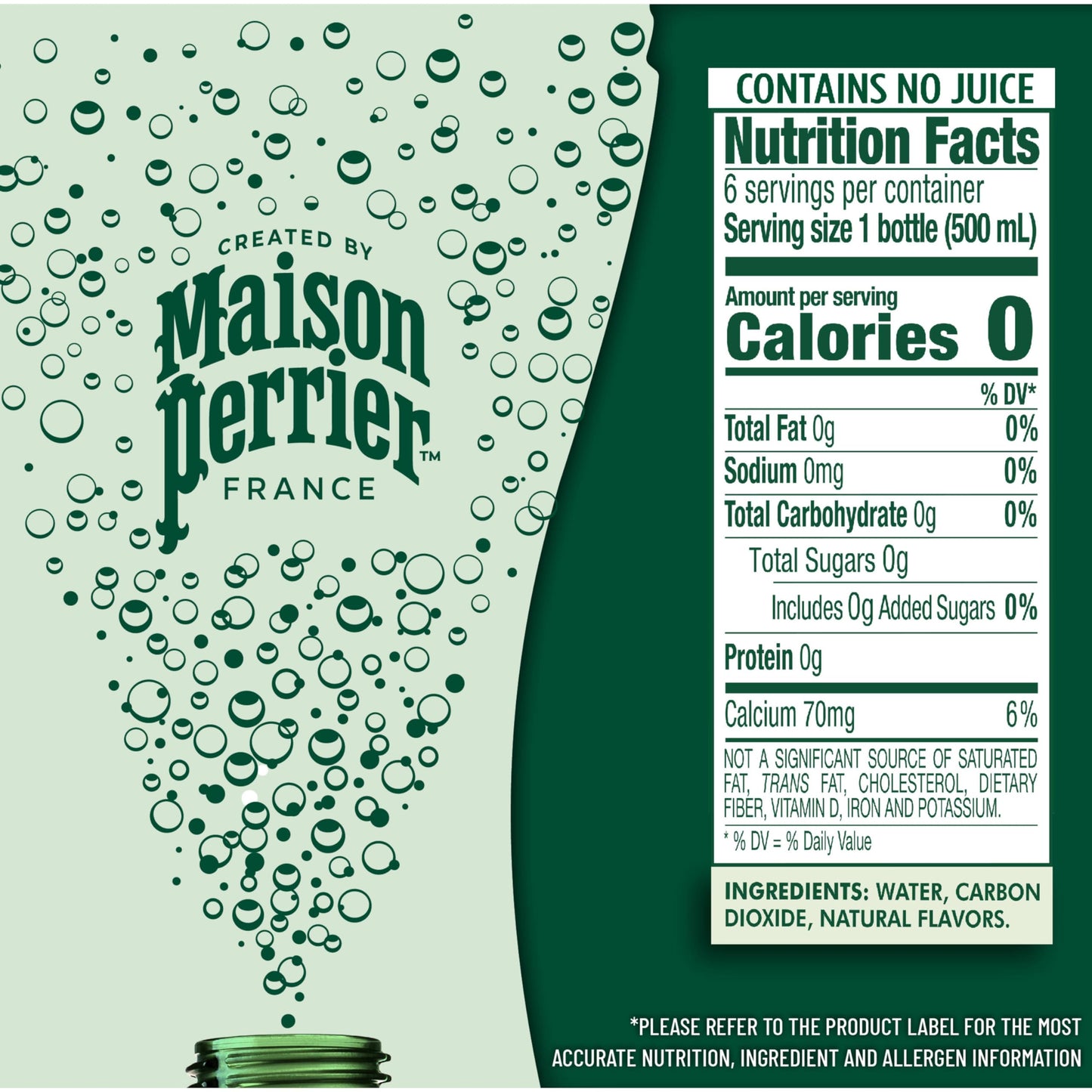 Maison Perrier Sparkling Water, Forever Lime Flavor, 16.9 Fl Oz Bottles, 6 Count, Model 074780404013