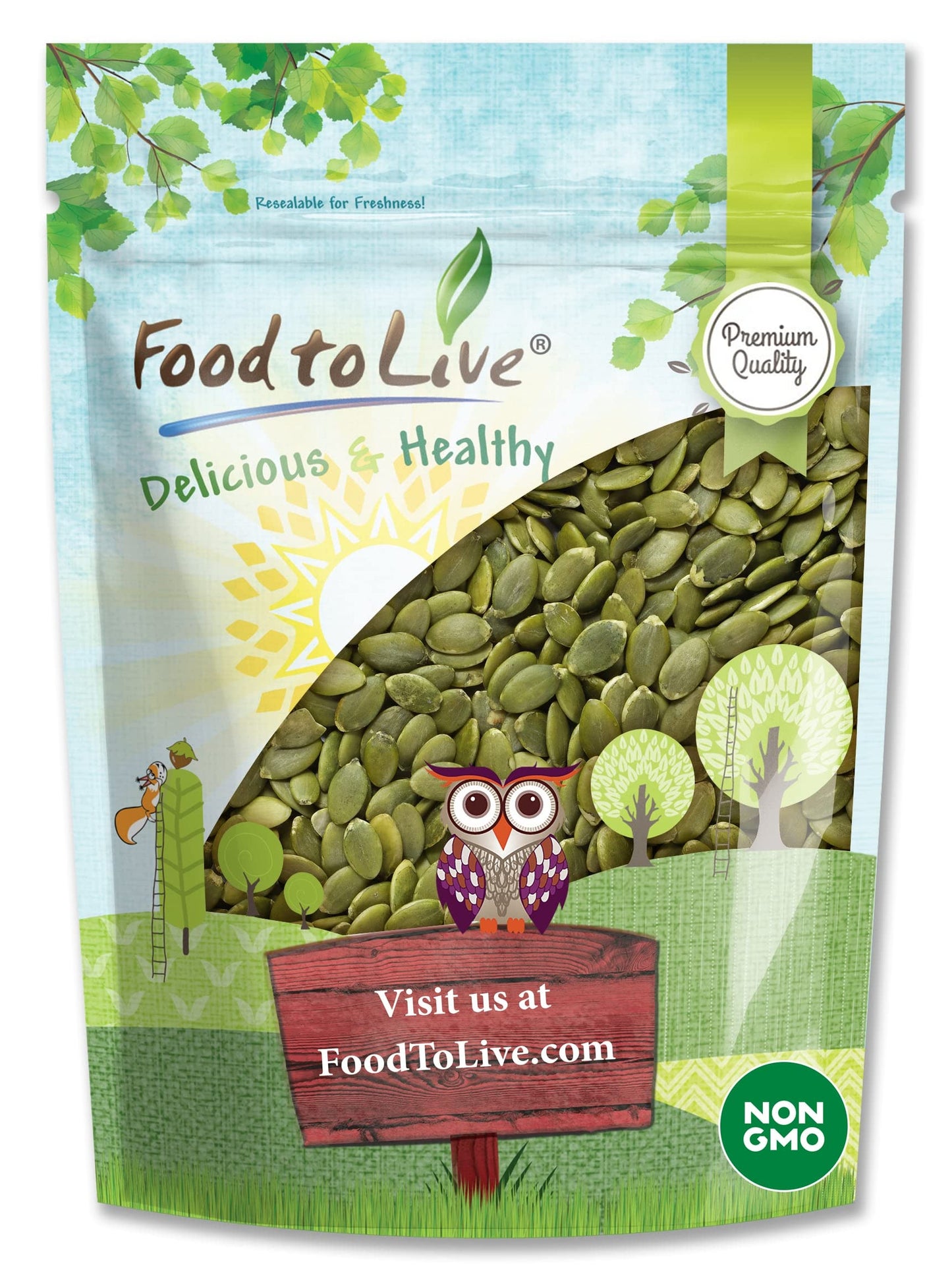 Food To Live - Raw Pepitas, 4 Pounds Non-Gmo Verified, Pumpkin Seed Kernels, Unsalted, No Shell, Vegan, Kosher, Keto, Bulk. Wholesome Snack. High In Protein, Essential Fatty Acids. Great For Baking.