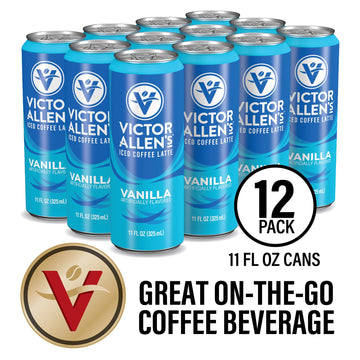 Victor Allen'S Coffee Vanilla Iced Canned Coffee Latte, 11Oz Cans (12 Pack)