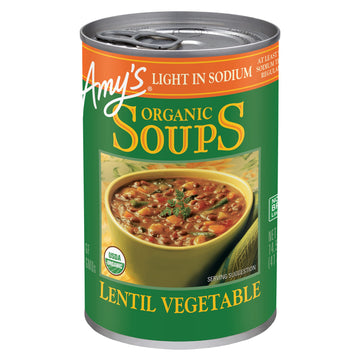 Amy'S Organic Lentil Vegetable Soup, Light In Sodium 14.5 Oz.
