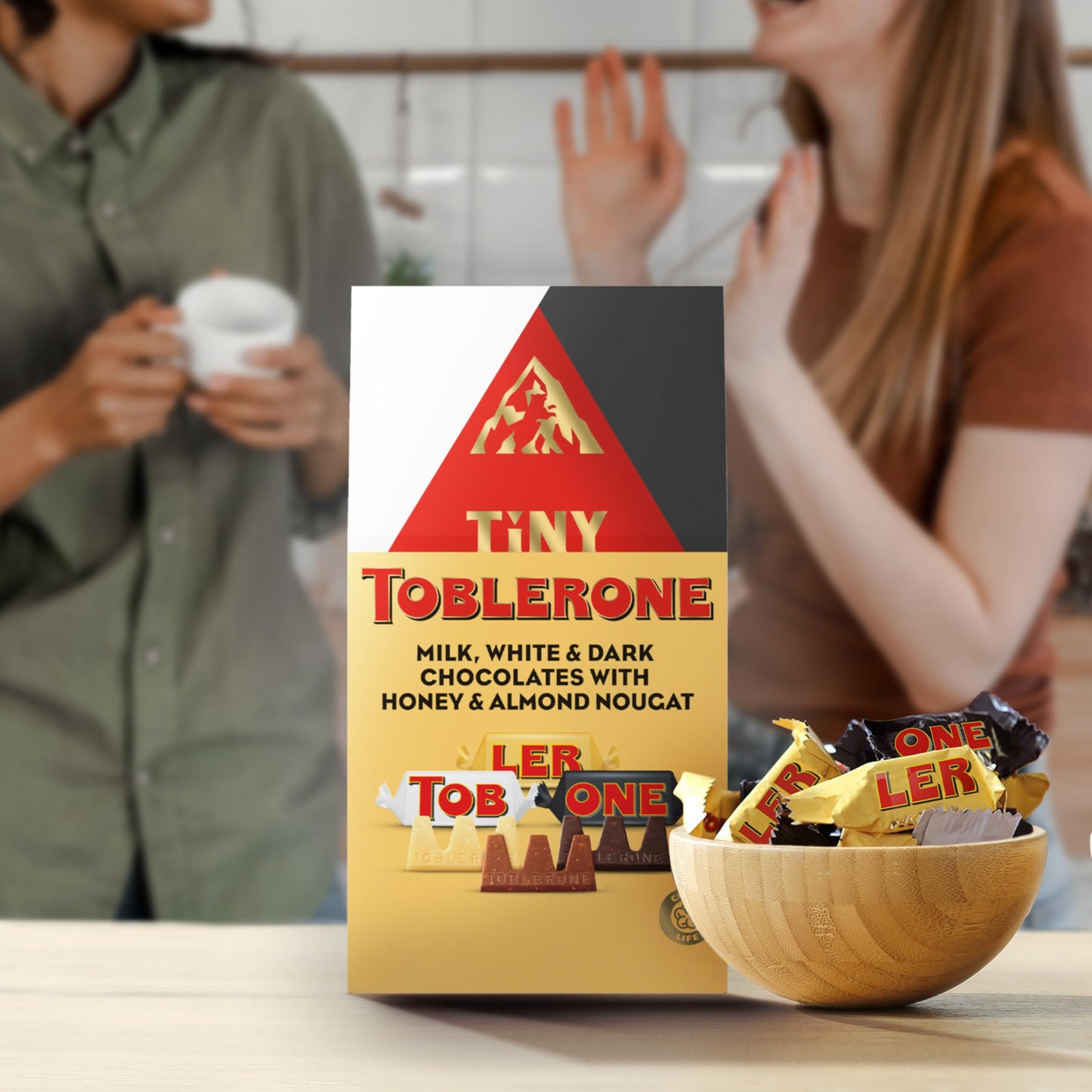 Toblerone Tiny Assorted Chocolate Bars Variety Pack, Mini, 27 Pieces (Milk, Dark, White)