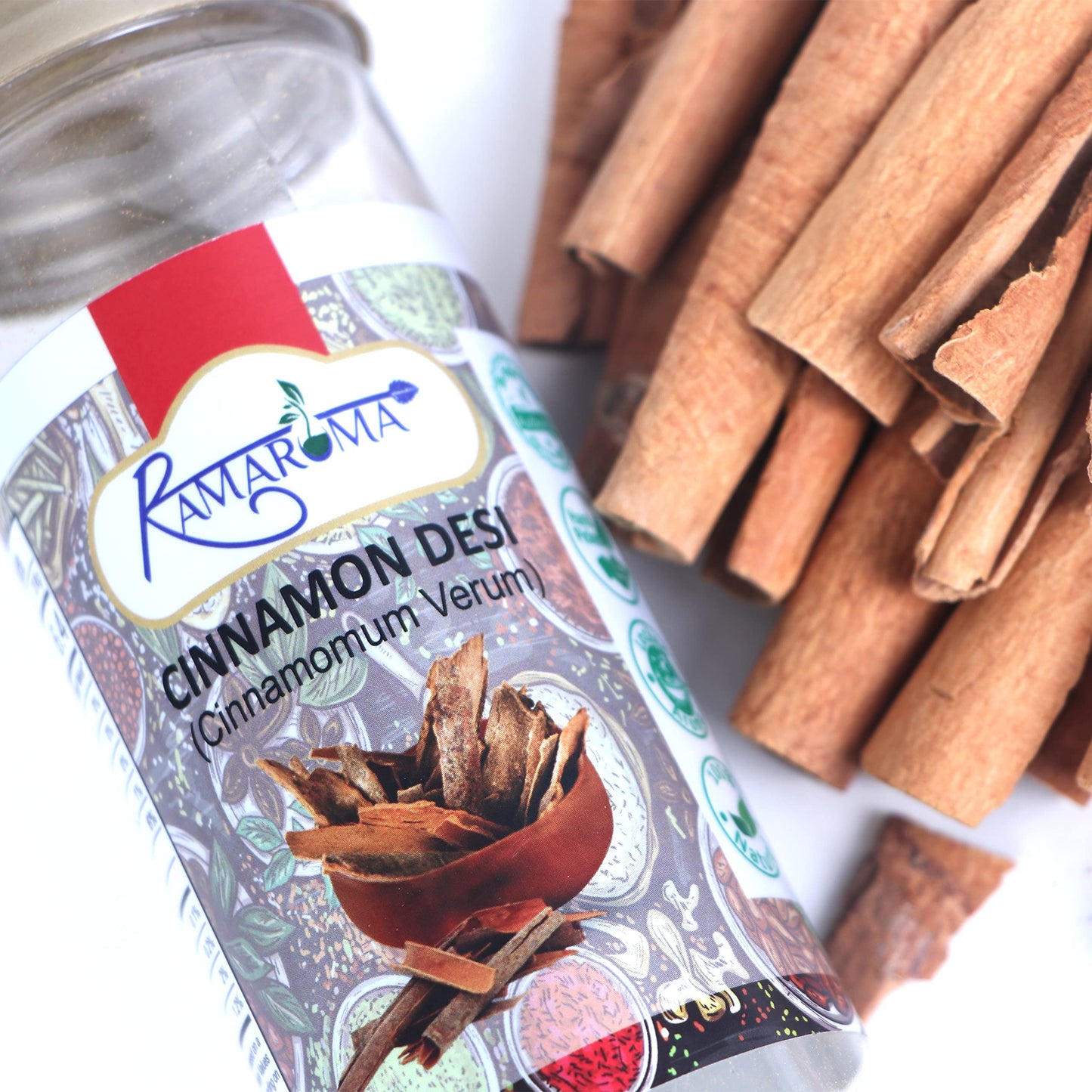 Ramaroma, Cinnamon Sticks (85G/3Oz) Non-Gmo & Raw Cinnamon | Organic Cinnamon Sticks | Cinnamon Whole | Strong Aroma, Perfect Fo