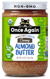 Once Again Organic Creamy Almond Butter, 16oz - Roasted - Salt Free, Unsweetened - USDA Organic, Gluten Free Certified, Peanut F