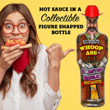 WHOOP ASS Cowboy Roasted Garlic Hot Sauce - 5 oz - Try if you dare! - Perfect Gourmet Gift for the Steak Sauce Fan
