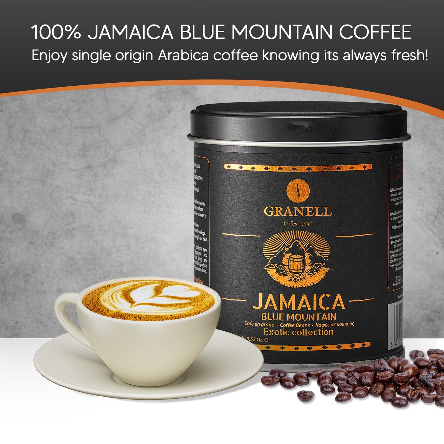 Blue Mountain Coffee From Jamaica By Caf  S Granell: Fresh Jamaican Blue Mountain Coffee Beans, Low Acid Whole Bean Coffee Mediu