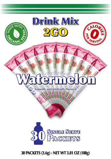 Gramzero 2Go Sticks - Watermelon, Zero Calorie Sugar Free Drink Mix, Stevia Sweetened, Great For Nutrition Club Loaded Tea To Go