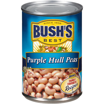 Bush's Best Canned Purple Hull Peas, Plant-Based Protein, Gluten Free, 15.8 oz (Pack of 12)