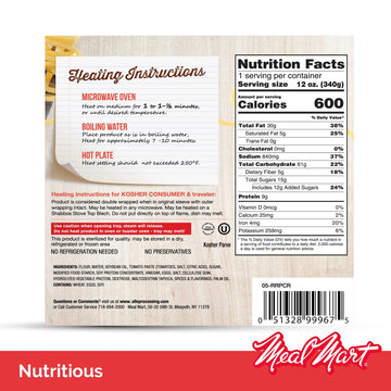 Kosher Parve Ready Meals - Cheese Ravioli In Tomato Sauce, Mre Meals Ready To Eat, Halal, (2 Pack) Prepared Entree Fully Cooked,