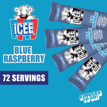 SINGLES TO GO! ICEE Singles To Go Drink Mix, Blue Raspberry, 12 Boxes, 72 Total Servings, 0.35 Ounce Packets