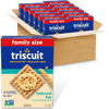 Triscuit Reduced Fat Whole Grain Wheat Crackers, Vegan Crackers, Vegan Snacks, Bulk Lunch Snacks, Family Size, 12 - 11.5 oz Boxe
