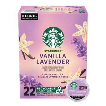 Starbucks K-Cup Coffee Pods, Vanilla Lavender Flavored Coffee for Keurig Coffee Makers, 100% Arabica, Limited Edition, 1 Box (22