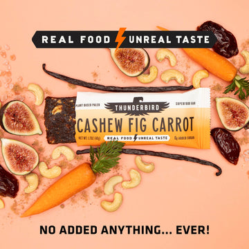 Thunderbird Energetica Energy Bars, Bar Cashew Fig Carrot, 1.7 Ounce, Fruit & Nut Nutrition Bars - No Added Sugar, Grain And Glu
