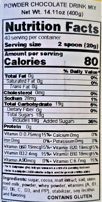 Toddy Original Brazilian Chocolate Drink Mix (2 Pack, Total Of 28.2Oz)