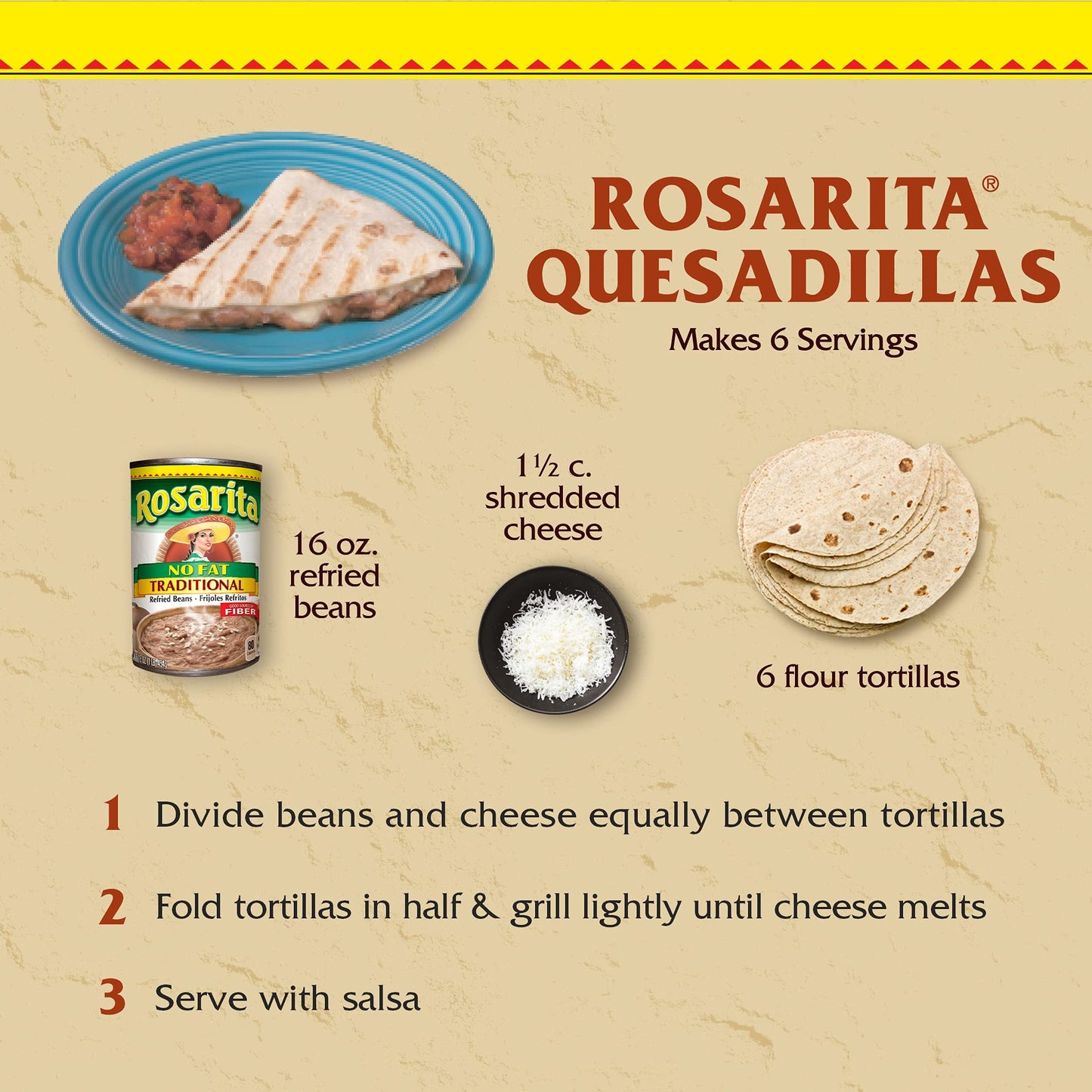 Rosarita No Fat Traditional Refried Beans, 16 Oz