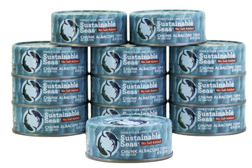 Sustainable Seas Chunk Albacore Tuna In Water, No Salt Added, Kosher, Non-Gmo, 5 Ounce (Pack Of 12)