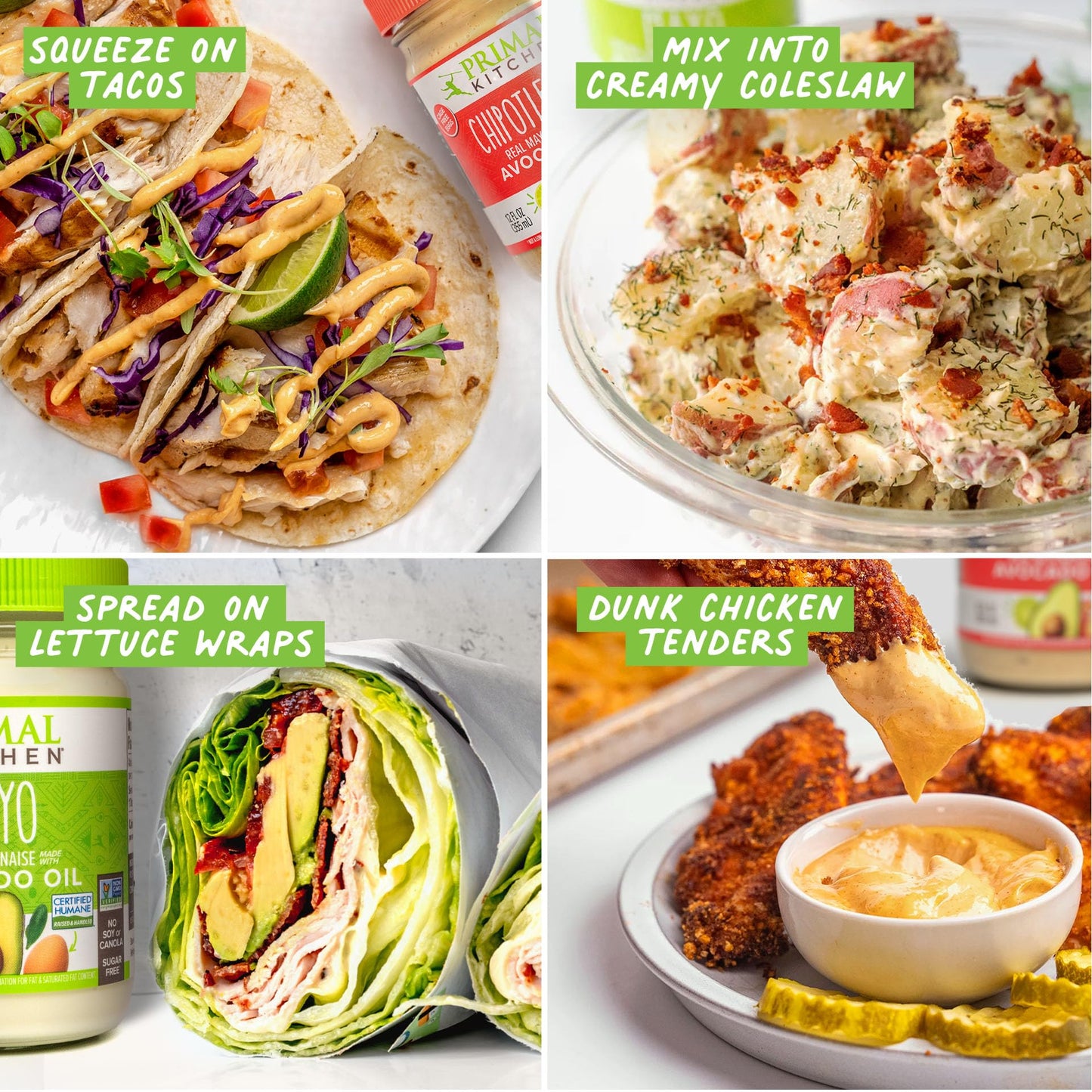 Primal Kitchen Mayo Made With Avocado Oil And Cage-Free Eggs Variety Pack, Original & Chipotle Lime, 12 Ounces, Pack Of 2