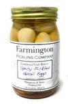 Farmington Pickling Company Pickled Quail Eggs - Spicy Flavor, 16 Ounce Jar