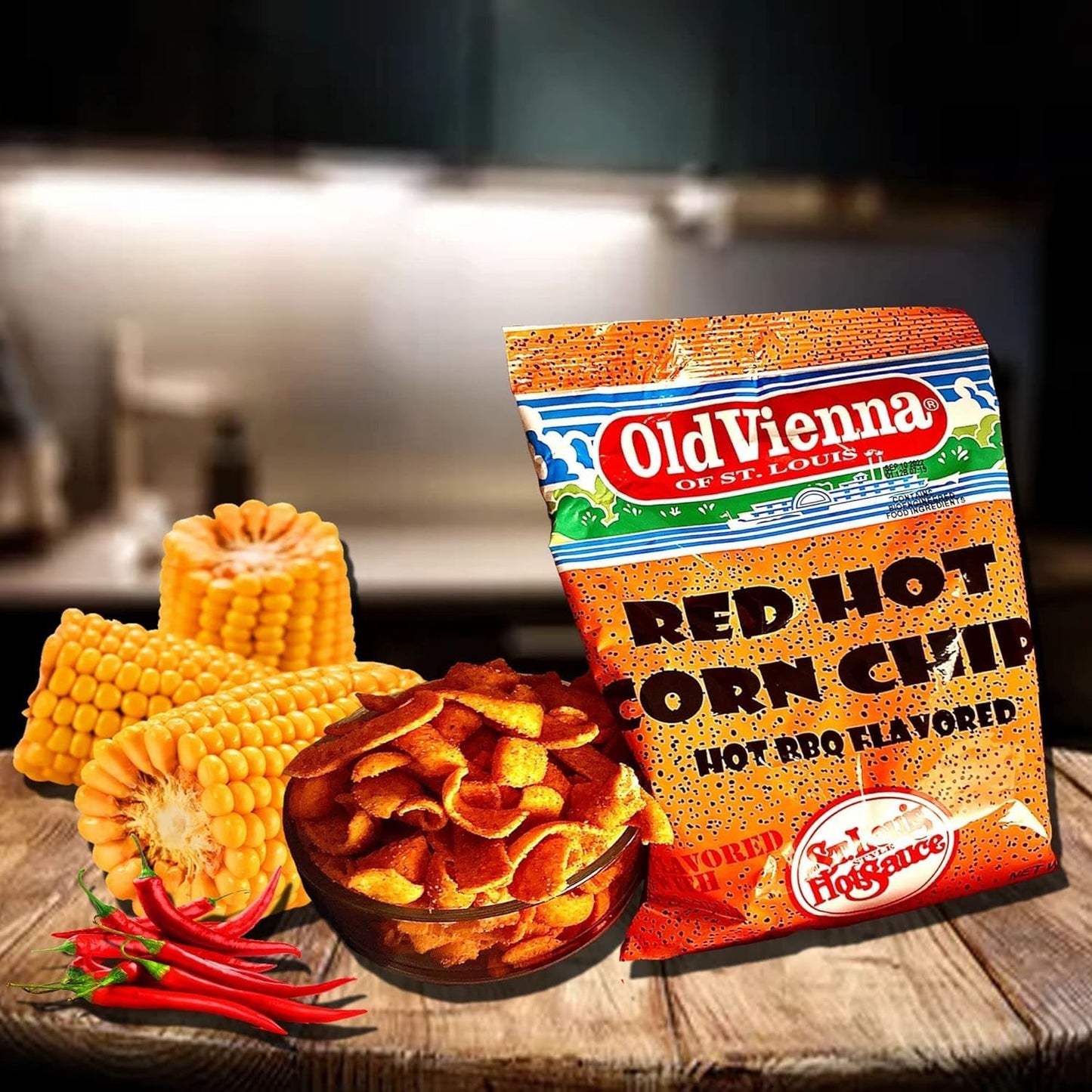 Old Vienna Of St. Louis Red Hot Corn Chips 3.75Oz Bags (10 Pack) Snack Box By Tranadaco