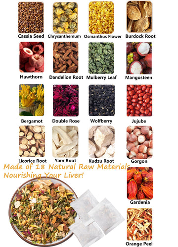 Premium Liver Detox Tea,30 Tea Bags /5.3 Oz, Nourishing Liver With 18 Natural Herb Ingredients, Traditional Chinese Liver Cleans