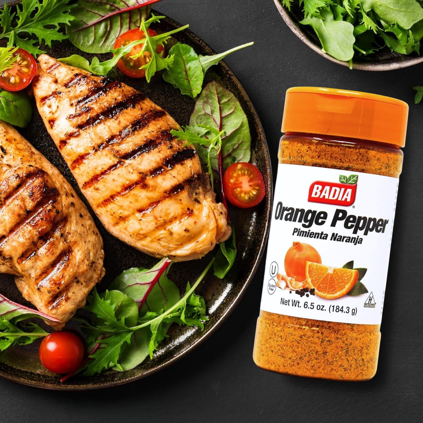 Badia Orange Pepper Seasoning with Garlic and Onion, Zesty Citrus Blend, 6.5 oz