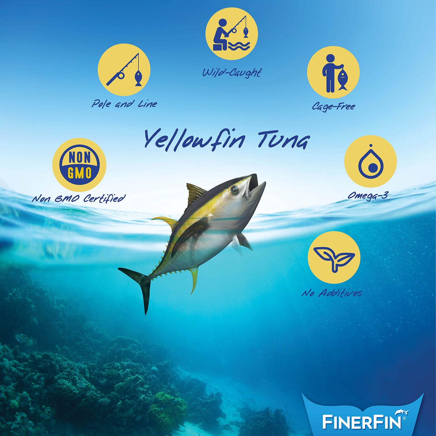 Yellowfin Tuna Can In Organic Olive Oil By Finerfin | Zesty Lemon Flavor | Gourmet Canned Tuna Fish With Evoo | Gourmet Ready To