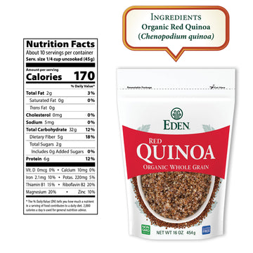 Eden Organic Red Quinoa, 16 oz Bag, Imported, Andean