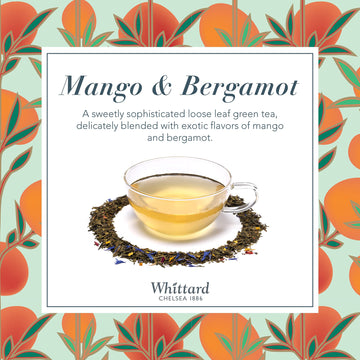 Whittard Of Chelsea - Tea Discoveries Mango & Bergamot Caddy - Black Loose Leaf Tea, Vegetarian, Vegan Friendly, Resealable Tea