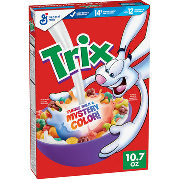 Trix Fruity Breakfast Cereal, 6 Fruity Shapes, Whole Grain, 10.7 Oz