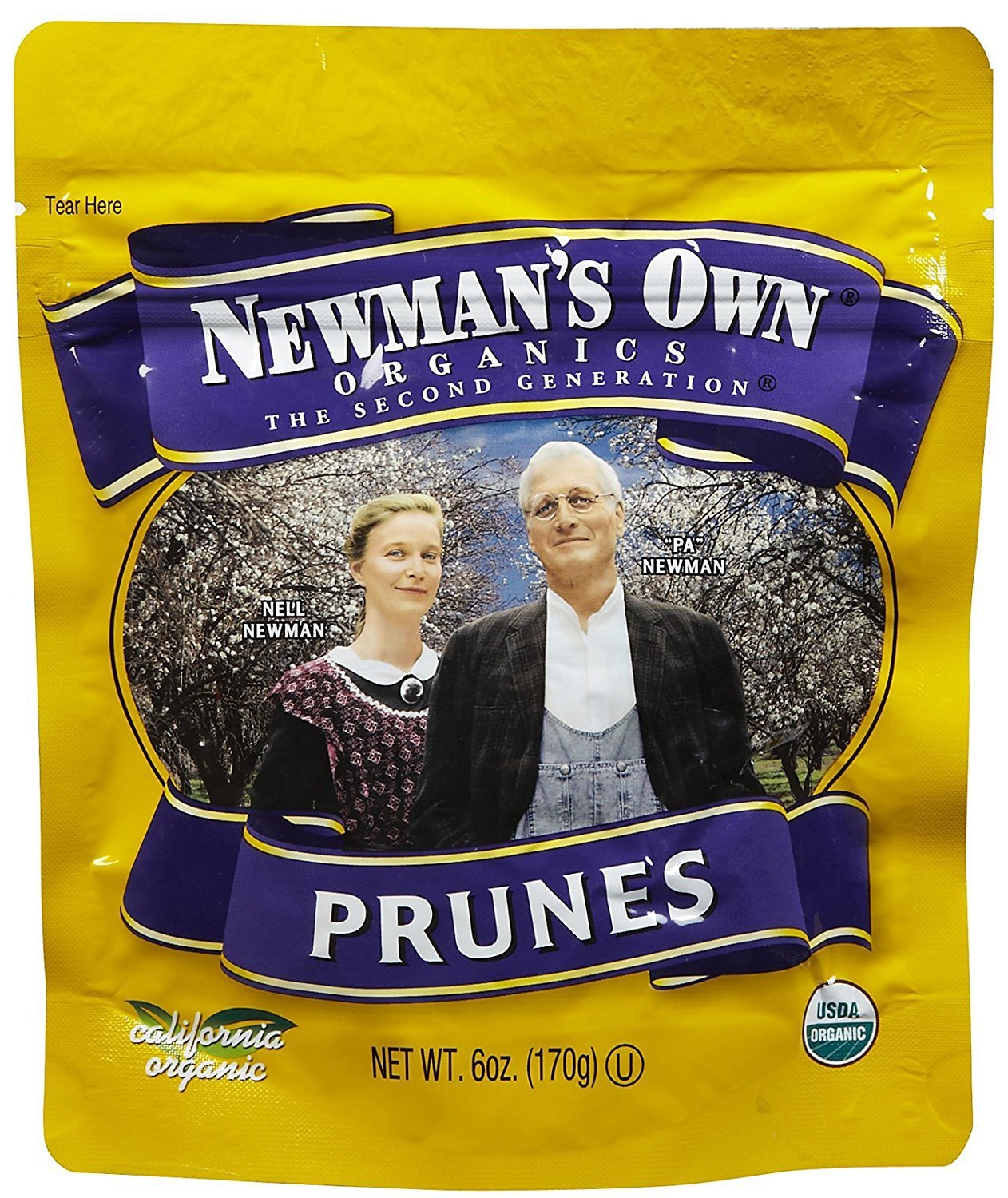 Newman'S Own Organics Organics California Prunes Pouches, 6 Oz, 2 Pk