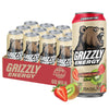 Grizzly Supplements Energy Drink Strawberry Kiwi - 10 Calories, Zero Sugar - 12 Pack (16 fl oz Cans)