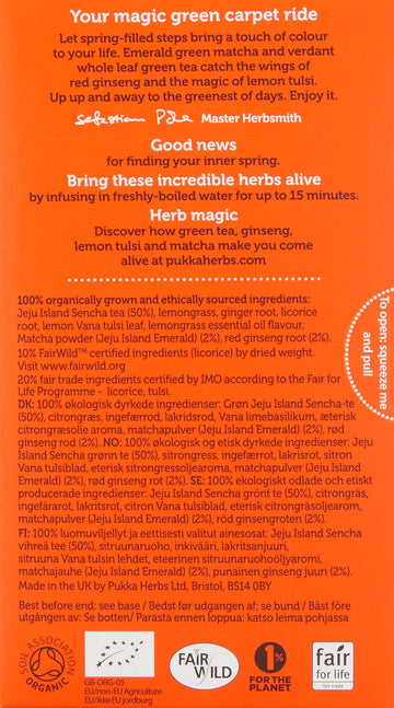 Pukka Organic Ginseng Matcha Green Tea 20 Satchets