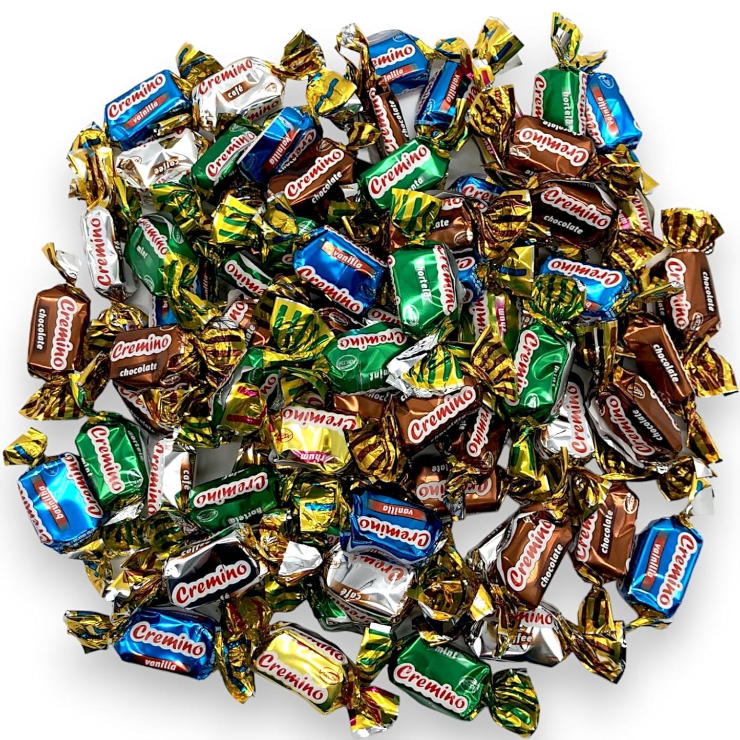 A Blend Above Assorted Toffee Chews Candy - 1.5 lbs - Individually Wrapped in Vanilla, Chocolate, Coffee, Rum & Mint Flavors