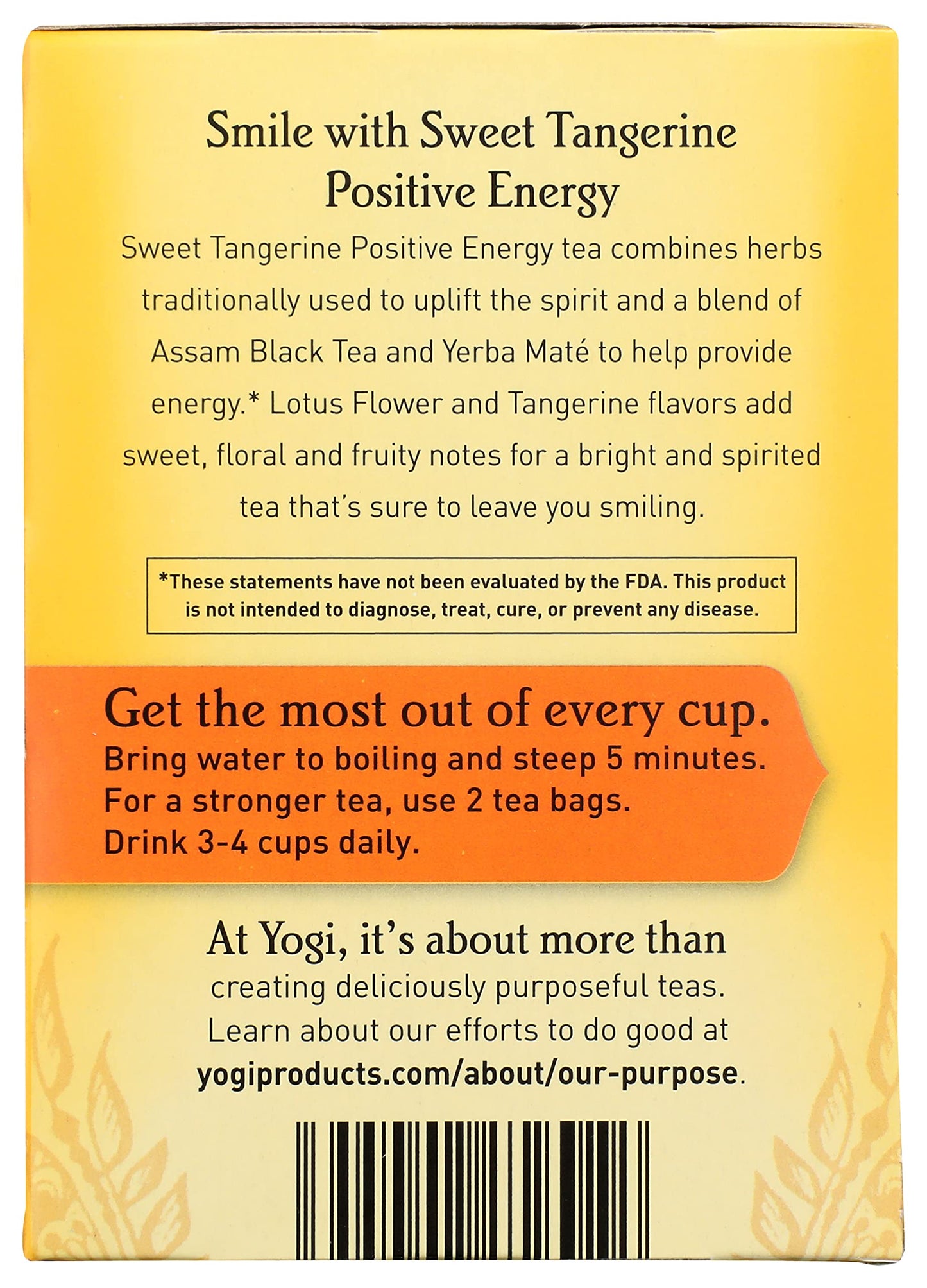 Yogi Sweet Tangerine Positive Energy, 16 Tea Bags, Packaging May Vary (Pack Of 1)