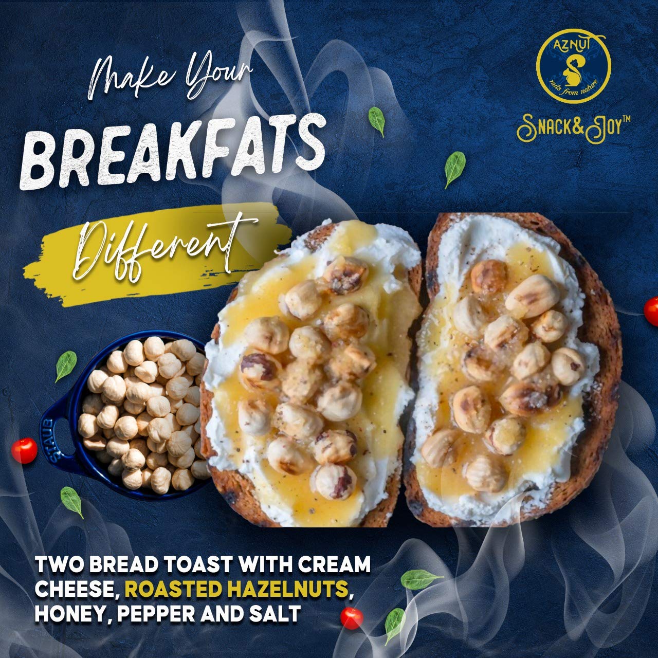 Aznut Roasted Unsalted Hazelnuts 3 Lb, Premium Quality 100% Natural Non-Gmo Project Certified, Kosher Certified, No Salt, No Oil, Gluten Free, Keto Diet Snacks, Resealable Bag 3 Lb