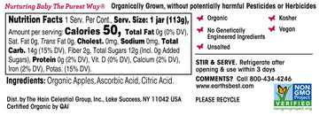 Earth'S Best Organic Baby Food Jars, Stage 2 Fruit Puree For Babies 6 Months And Older, Organic Apples, 4 Oz Resealable Glass Ja