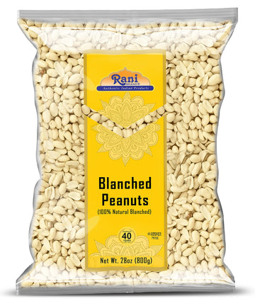 Rani Peanuts Skinless (Blanched, Uncooked) 28Oz (1.75Lbs) 800G ~ All Natural | Vegan | Gluten Friendly | Kosher | Fresh Product Of Usa ~ Spanish Grade Groundnuts