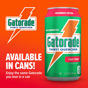 Gatorade Thirst Quencher, Fruit Punch, 12 Fl Oz Cans (Pack Of 18)