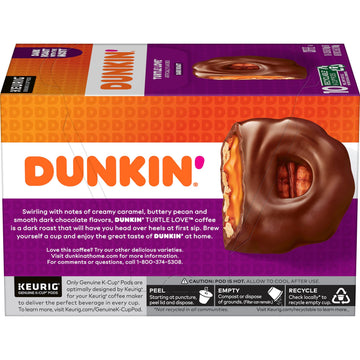 Dunkin' Turtle Love Flavored Coffee, 10 Count (Pack Of 6) Keurig K-Cup Pods