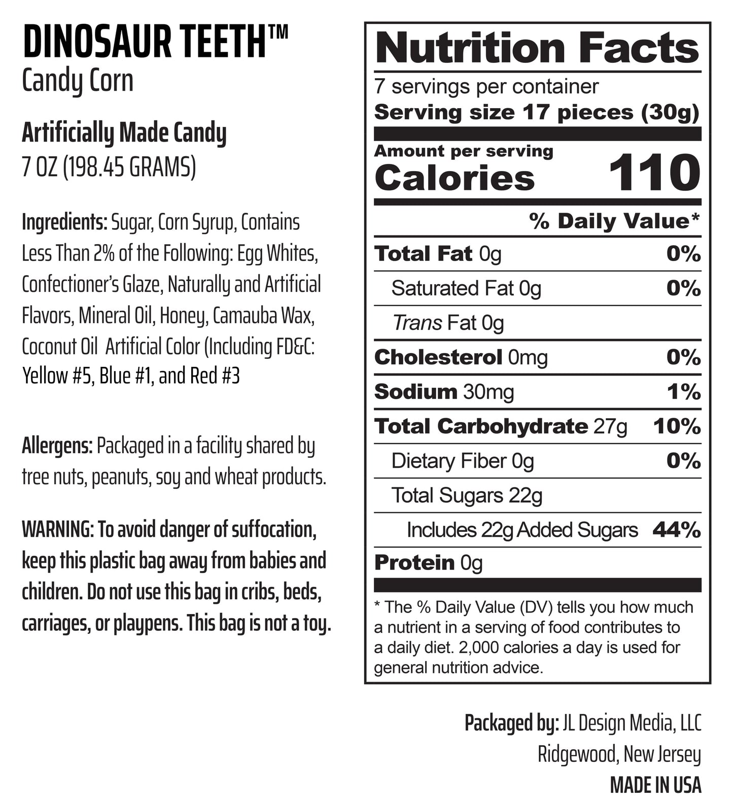 Dinosaur Teeth Smores Flavored Candy Corn Fun Unique Halloween Candy Gag Gift For Birthday Girls, Boys, Kids & Teens (7 Ounces)