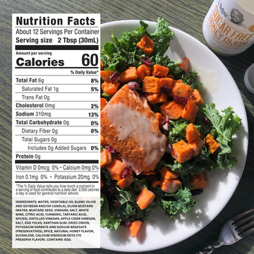 G Hughes Sugar Free Honey Dijon Dressing - Honey Mustard Dressing, Sugar Free Honey Mustard, Gluten Free Dijon Salad Dressing, Dijon Mustard, No Sugar Added - 12 Oz (3-Pack)