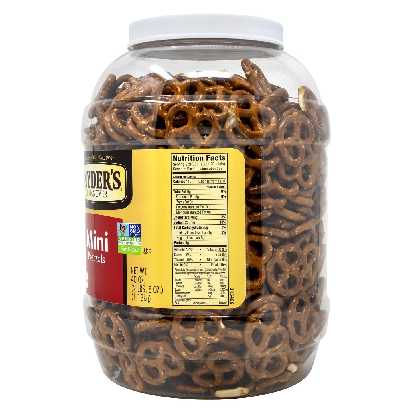 Snyders of Hanover Mini Pretzels, 40 Ounce Canister