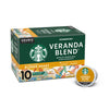 Starbucks K-Cup Coffee Pods, Starbucks Blonde Roast Coffee, Veranda Blend, 100% Arabica, 1 Box (10 Pods)