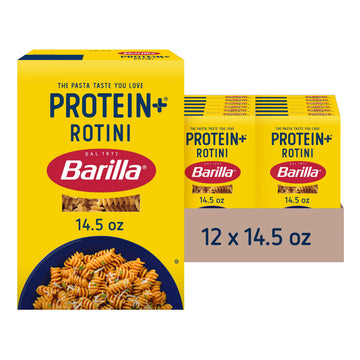 BARILLA Protein+ (Plus) Rotini Pasta, 14.5 Ounce (Pack of 12) - plant based pasta - Made from Lentils, Chickpeas & Peas - Non-GM